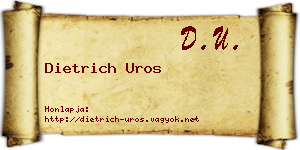 Dietrich Uros névjegykártya